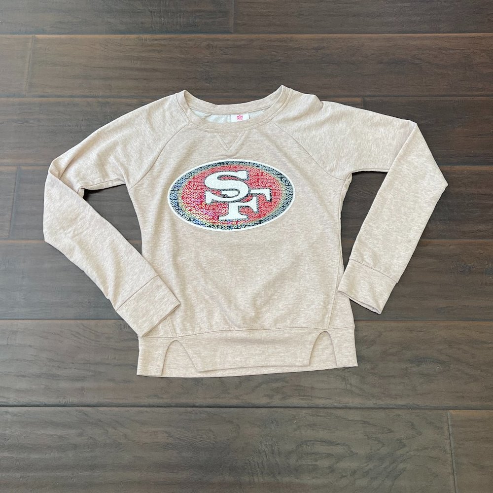 San Francisco 49ers Official NFL Teen Girls Apparel Sequin Sweatshirt Sz S (3/5)